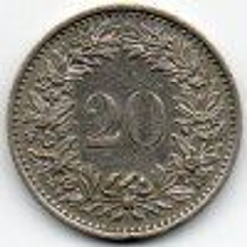 Suisse (Helvetia) = Pièce De 20 Centimes (Rappen) De 1939