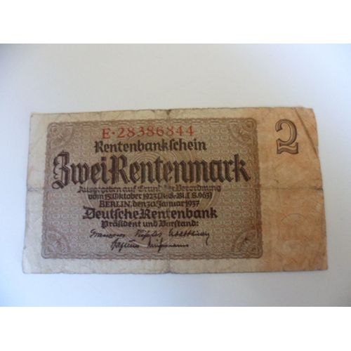 Allemagne - 2 Rentenmark Type 1937