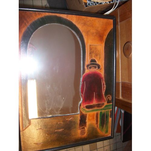 miroir cuir Yves Alleaume