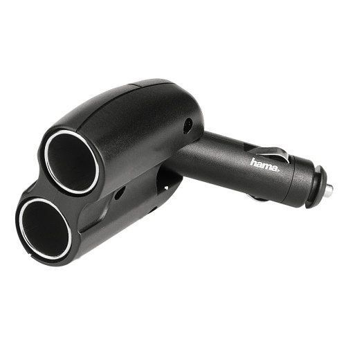Hama - Répartiteur d'alimentation - allume-cigare (M) pour allume-cigare (F) - noir