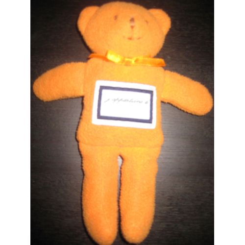 Doudou Ours Orange Trousselier J'appartiens À...