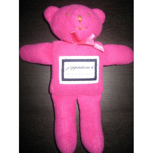 Doudou Ours Trousselier Rose Fuschia J'appartiens À...