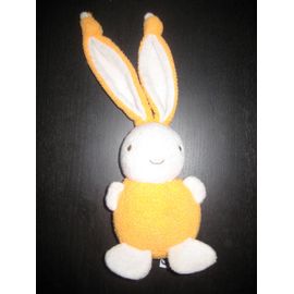 Doudou Hochet Lapin Orange Ajena Boule