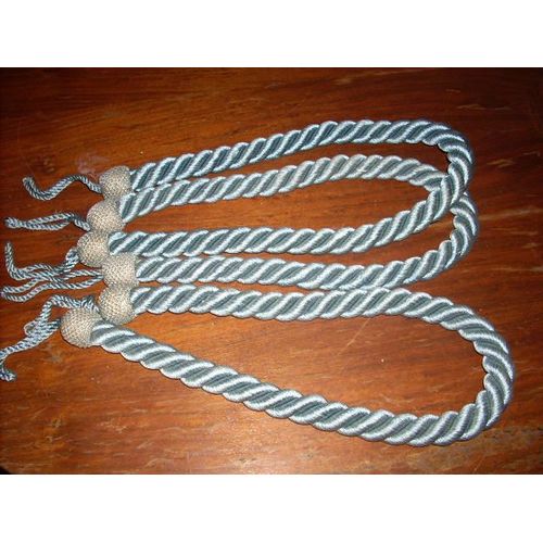 3 Embrasses De Rideaux, Torsadées Bleues