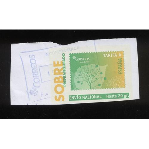 Timbre Préoblitéré Pre-Canceled Stamp Imprimé Sur Fragment D'enveloppe Tarifa A Envio Nacional Hasta 20 Gr. Espagne