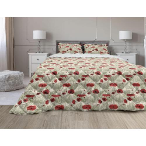 Parure De Lit Pièces Avec Couette Et Taie D'oreiller En Forme De Fleur De Coquelicot, Feuilles D'arbre, Croissance Florale Rurale, Botanique, Inspirée De La Nature, Parure De Lit