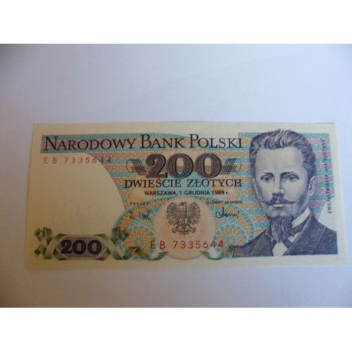 Pologne 200 Zlotych 1988 , Unc / Neuf !!