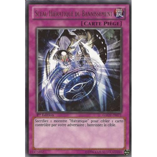Carte Yu-Gi-Oh! Sceau Hiératique Du Bannissement Gaov-Fr071 Rare