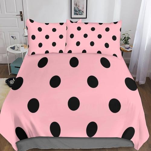 Polka Dot D Imprimé Parure De Lit Et Taies D'oreiller De Literie Coloured Microfibre Fermeture Éclair Ensemble De Literie Housses De Couettes Pour Adultes Et Enfants Double?Xcm?