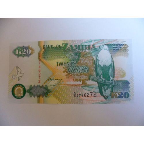 Zambie 20 Kwacha 1992  Unc / Neuf !!