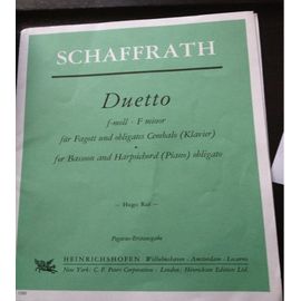 Christoph Schaffrath Duo En Fa Mineur Pour Basson (Basson) Et Piano
