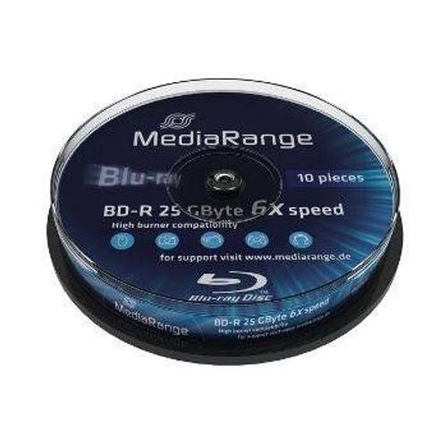 MediaRange - 10 x BD-R - 25 Go 6x - spindle