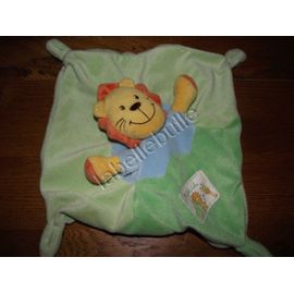 Doudou Plat  Lion Ma Ptite Tribu Kiabi Kitchoun Nicotoy Orange Vert Jaune Bleu