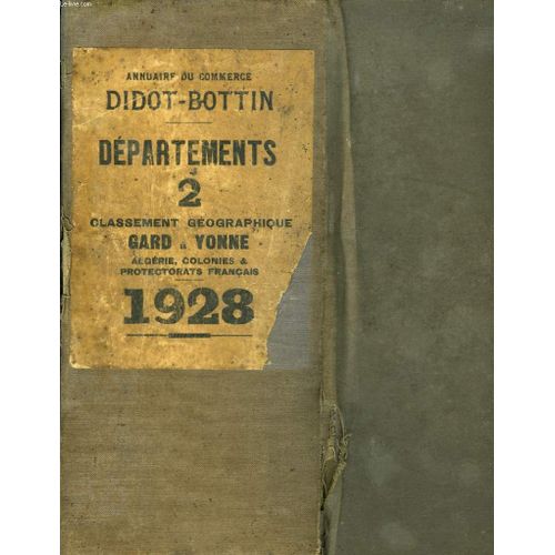 Annuaire Du Commerce Didot-Bottin. 131e Annee, 1928. Tome Ii. Gard À Yonne. Algerie, Colonies Et Protectorats Francais (Classement Geographique) Avis, Calendrier, Sommaire Des 5 Volumes ...