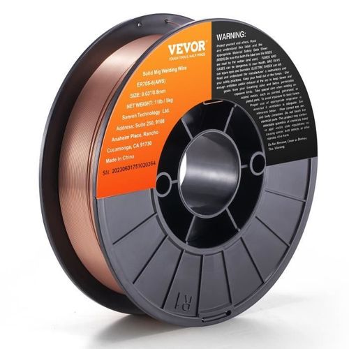 Fil de Soudage - VEVOR - Fil a Souder Fil de Soudure MIG Solide ER70S-6 en Acier Doux 0,8 mm 5 kg