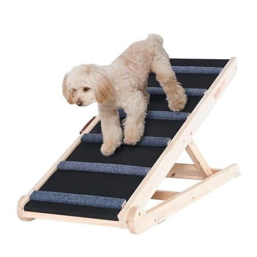 Rampe pour Chien - VEVOR - Escalier pour Chien Pliable 105cm Hauteur Réglable 35-65cm pour Accès Voiture