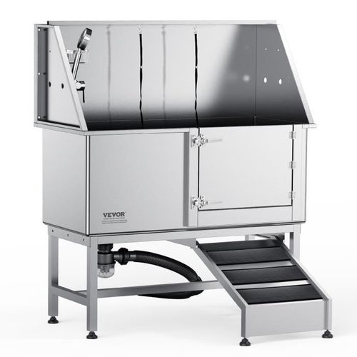 Baignoire Pour Chien - Vevor - Baignoire De Toilettage De Chien Animaux Compagnie 127cm Inox Rampe Droite