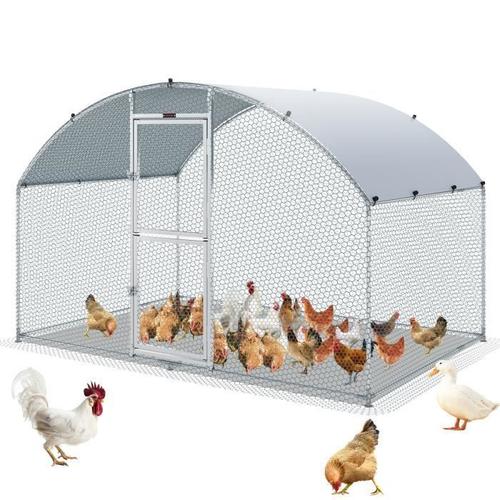 Enclos Poulailler - Vevor - Grand Enclos Poule Oie Métal Bâche Imperméable Toit Dôme 20x30x20 M