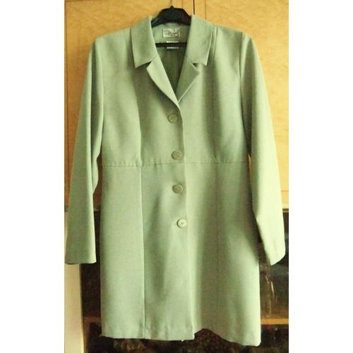 Veste Longue Style Redingote  Taille 40 Vert Amande Ici Et Maintenant