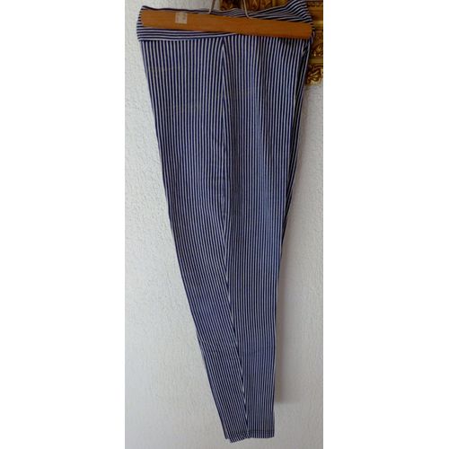 Caleçon Leggings Rayures Blanc Et Vleu