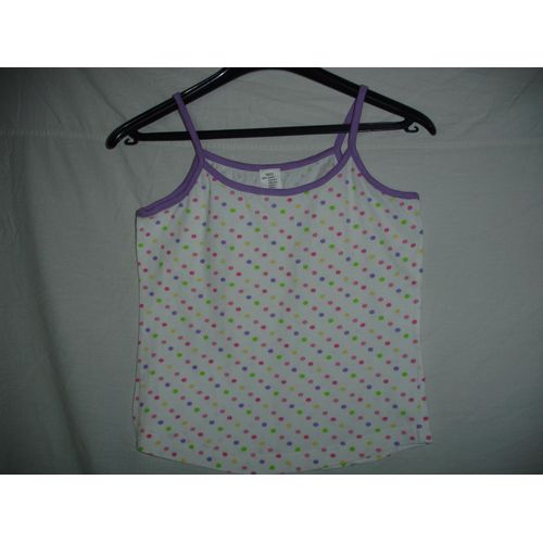 Débardeur Blanc À Petits Pois Multicolores 10/12 Ans