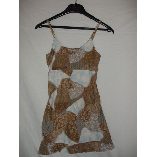 Robe À Bretelles Marron&beige 6/7 Ans