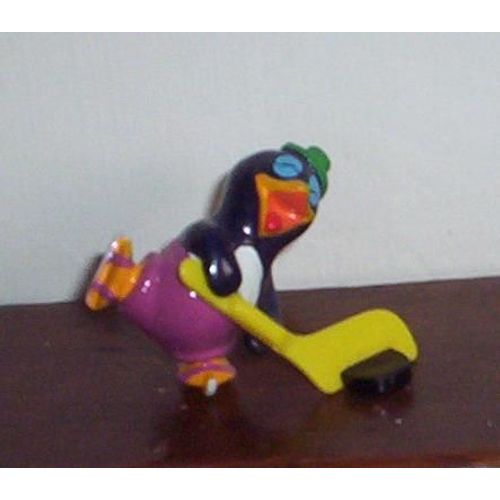 Kinder : Collection Peppy Pingos (1992) : Peppy Pingos 2 Eddy Eigentor : Pingouin Hockeyeur Complet, Avec Sa Crosse