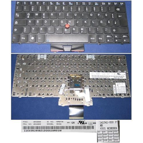 Clavier Qwertz Allemand / German Pour IBM LENOVO ThinkPad X100E X100 Series, Noir / Black, Model: MK84, P/N: 45N2948, 45N2983, 141341-000