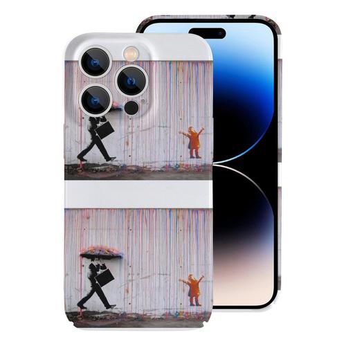 Coque Iphone Samsung Banksy Umbrella Rainbow Girl Happy Girl Compatibilité Pour Étui 18 17 16 15 14 13 12 Plus Pro Max Galaxy S25 S24 S23 S22 Ultra Note 20