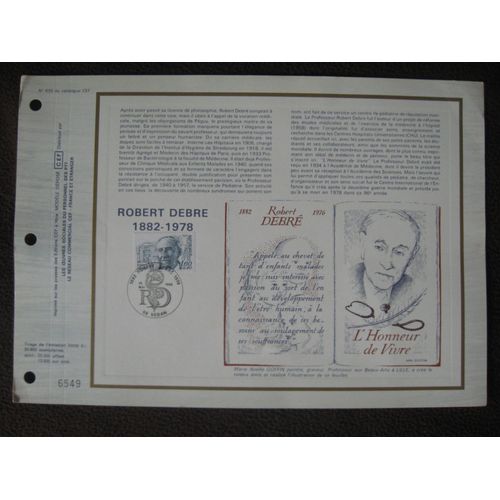 Timbre L4honneur De Vivre   Robert Debre