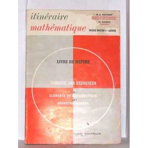 Itinéraire Mathématique Cours Moyen 1er Année Livre Du Maitre