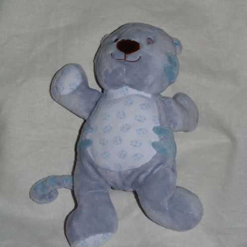 Ours Chat Tigre Doudou Bleu Marron Tout Compte Fait Tcf 24 Cm