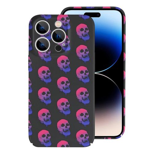 Coque Iphone Samsung Lgbt Pride Melting Skull - Bi Flag Compatibilité Pour Étui 18 17 16 15 14 13 12 Plus Pro Max Galaxy S25 S24 S23 S22 Ultra Note 20