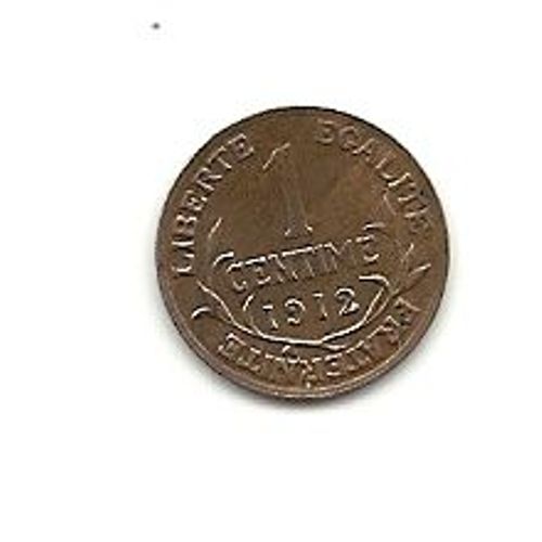 1 Centime De Franc Dupuis 1912