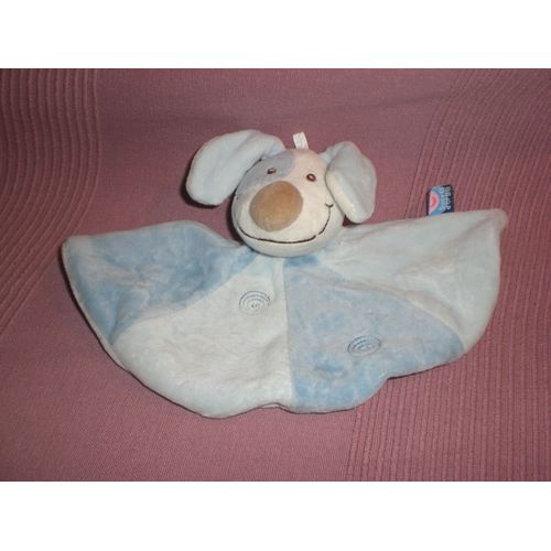 Doudou Chien Plat Demi Lune Bleu Cocard
