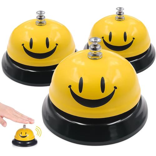 3 Sonnette De Service, Comptoir R¿¿Ception Smiley Cloche De Table Pour Hotel Reception Sonnette Restaurant Cuisine ¿¿Cole