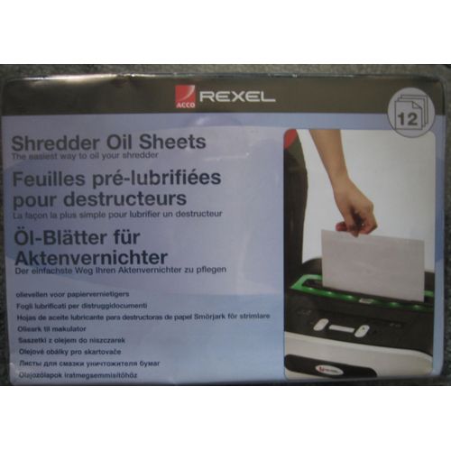 Rexel Feuilles Prélubrifiées Pour Destructeurs, Pack De 12