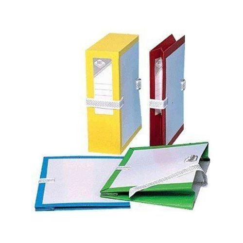 Fast Treillet - Boîte De 25 Pochettes À Archives En Carton - Soufflet Et Rabat En Pvc - Dos De 10 Cm - Rouge