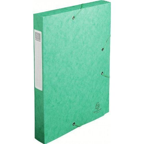 Exacompta - Chemise 3 Rabats Et Élastique Cartobox Dos De 4 Cm En Carte Lustrée 5/10e - 24x32 Cm - Vert - Lot De 10