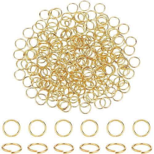 260pcs Anneaux Dor¿¿S Anneaux De Saut Anneau De Jonction Ouvert Anneaux En Laiton Bijoux Connecteurs Accessoires De Bijoux Pour La Fabrication De Bracelet Collier Boucle D'oreille, 10x1mm