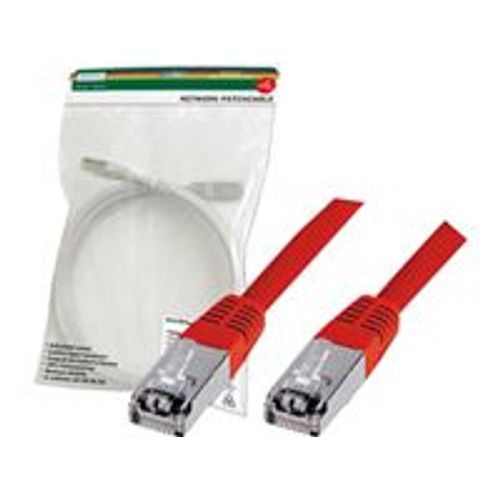 DIGITUS Premium - Cordon de raccordement - RJ-45 (M) pour RJ-45 (M) - 1 m - SFTP - CAT 5e - démarré - rouge