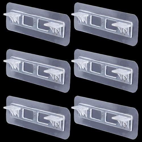 6 Packs de Supports d'¿¿tag¿¿res adh¿¿sifs Double rang¿¿e, Supports d'¿¿tag¿¿res adh¿¿sifs sans Perforation, Supports de cloisons, pour ¿¿tag¿¿res de Cuisine, ¿¿tag¿¿res de Livres, placards