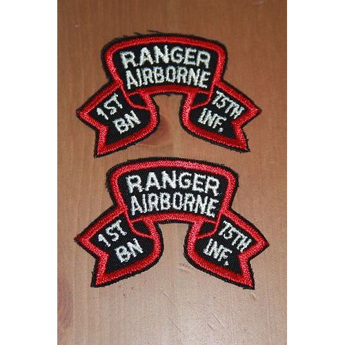 Insigne D'epaule Tissu Brode /Feutre Du 75 Eme Regiment De  Ranger Du 1er Bataillon  Us (La Paire)