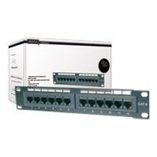 DIGITUS CAT.5e 10" Patch Panel, 12 x RJ45, blind¿, noir