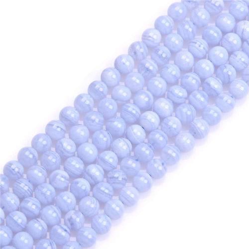 Sweet & Happy Girl's Store Gemstone Blue Calc¿¿Doine Perles Strang 15?"Fabrication De Bijoux Perles 6mm Blau Chalcedon Perlen