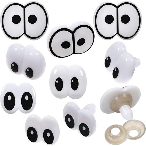 Toaob 12pcs Yeux De S¿¿Curit¿¿ De Poup¿¿E En Plastique Ovale Noir Et Rouge 19mm ¿¿ 24mm Et 12pcs Rondelles Pour Artisanat Diy Fabrication De Marionnettes Animaux En Peluche Amigurumis