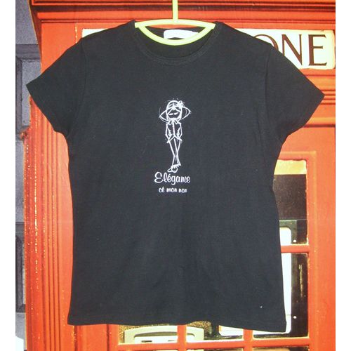 T-Shirt " Cache-Cache ", Noir Et Blanc, T3