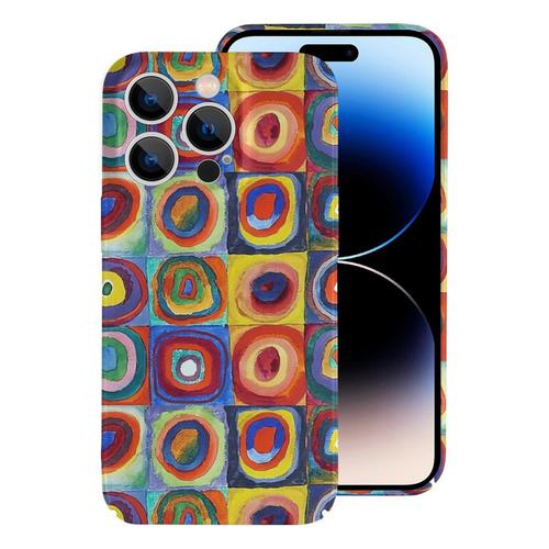 Coque Iphone Samsung Wassily Kandinsky - Étude De Couleur, Carrés Avec Cercles Concentriques Art Compatibilité Pour Étui 18 17 16 15 14 13 12 Plus Pro Max Galaxy S25 S24 S23 S22 Ultra Note 20