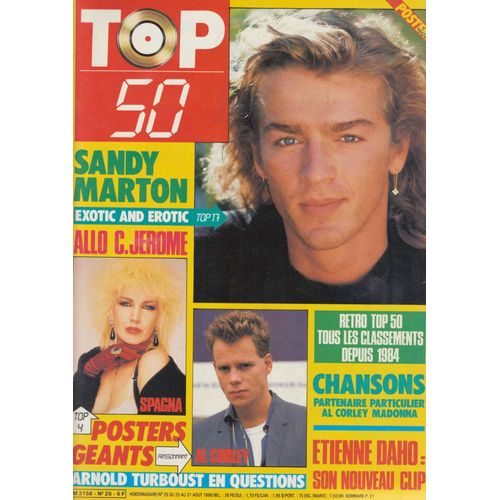 Top 50 N° 25 Du 25/08/1986 : Sandy Marton, Spagna, Al Corley, Madonna, Partenaire Particulier, A. Turboust, E. Daho, C. Jérôme, The Smiths, Style Council, Janet Jackson...