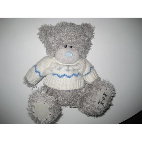 Peluche Ours Gris Et Son Pull Me To You